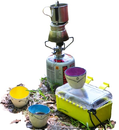 Mini Expresso maker GSI outdoor with cups and stove